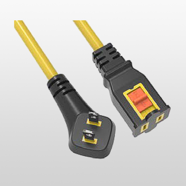 LA001HA/LA002CD Rallonge à 2 conducteurs à prise unique avec verrouillage de mise à la terre 1-15 125 V