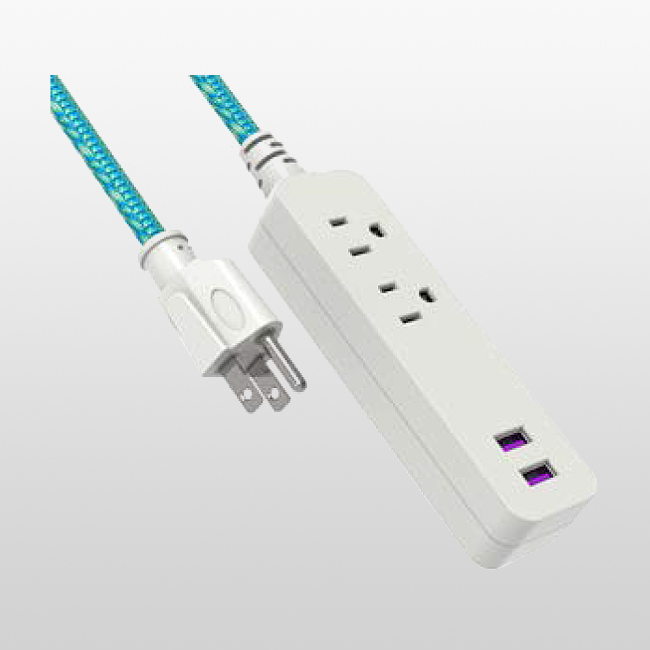 LA004A/LPU23+2U Rallonge 3 conducteurs 2 prises 5-15P125V~ Avec 2 USB