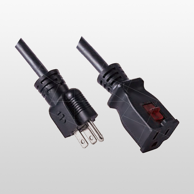 LA004H/LA005ZB Rallonge à 3 conducteurs à prise unique avec verrouillage de mise à la terre 5-15 125 V